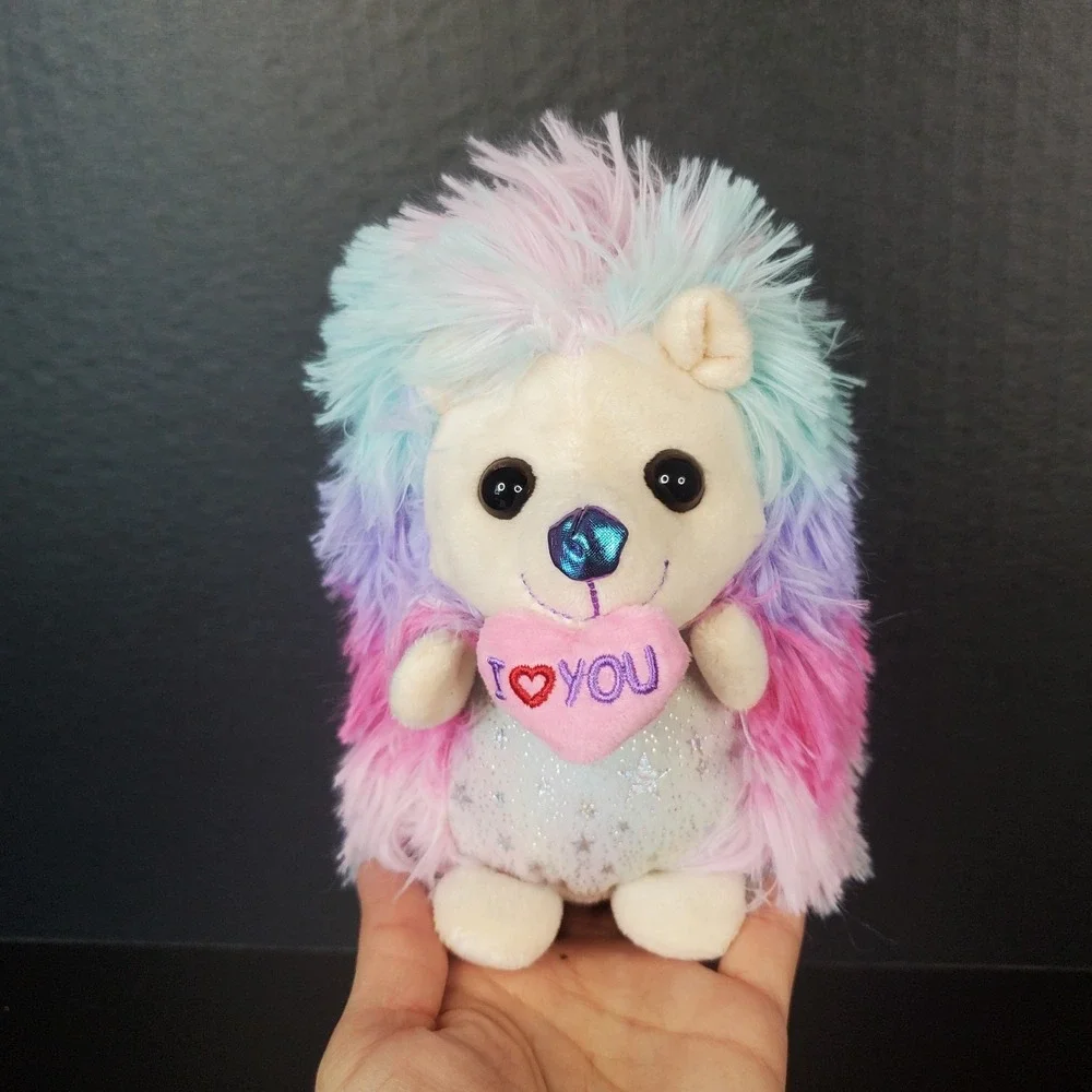 Rainbow Furry Hedgehog Valentine's Day Love‎ Plush 6